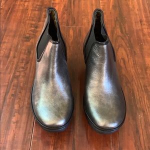 Fly London Yat bootie size 38.  Silver/Black.